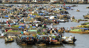 Cai Rang floating market in Vietnam